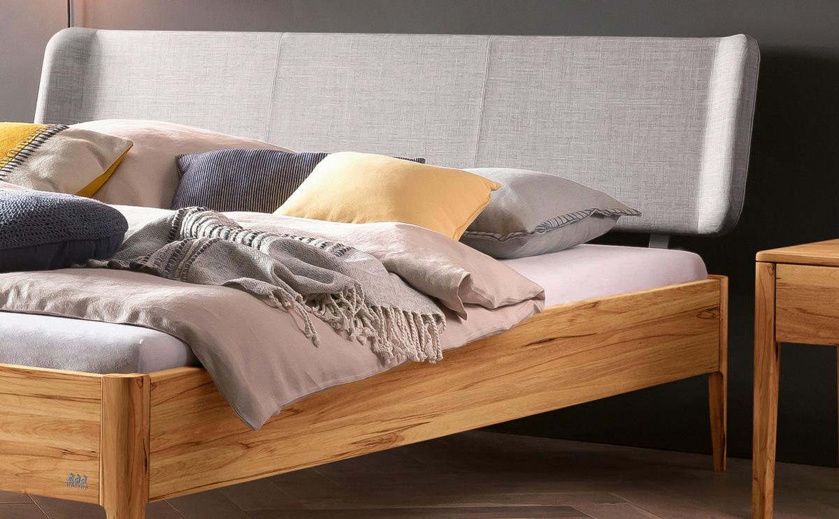 Bett Pienza Buchefarben 140x200 Cm - Buchefarben/Hellgrau, MODERN, Holz/Textil (140/200cm) - Hasena