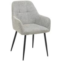 Armlehnstuhl Mira Webstoff Grau, B: 58 cm - Schwarz/Grau, KONVENTIONELL, Textil/Metall (58/88/63cm) - MID.YOU