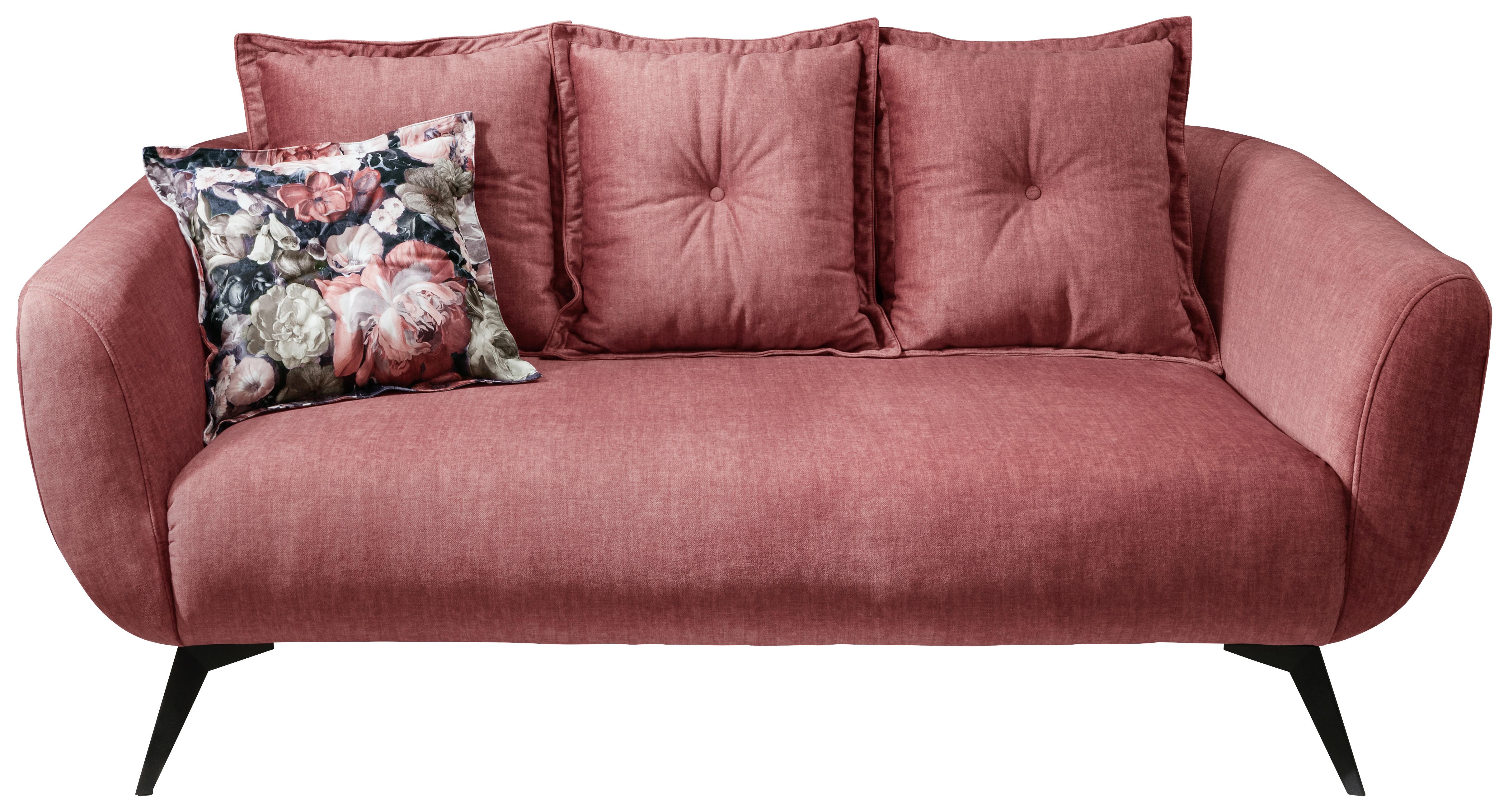2,5-Sitzer-Sofa Baggio mit Kissen Koralle - Koralle/Multicolor, MODERN, Holz/Textil (196/80-94/103cm) - Livetastic