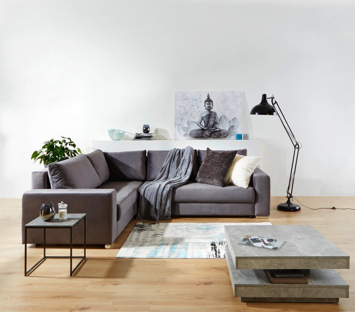 Leinwandbild Buddha Grey 116x84 Cm - Schwarz/Weiß, KONVENTIONELL, Holz (84/116cm)