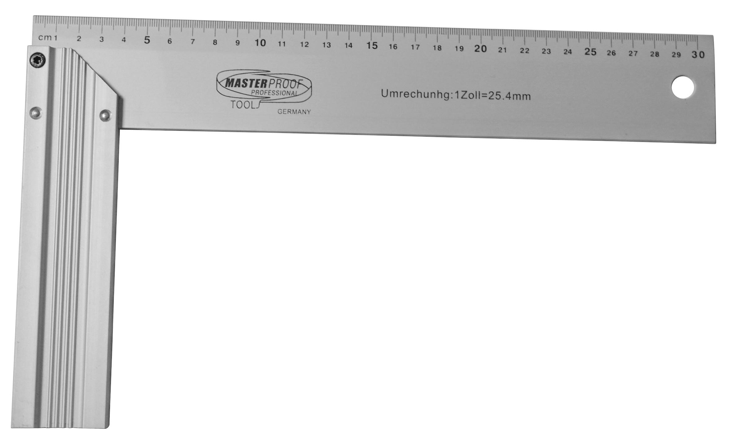 SCHREINERWINKEL aus Aluminium - Silberfarben, KONVENTIONELL, Metall (30cm)