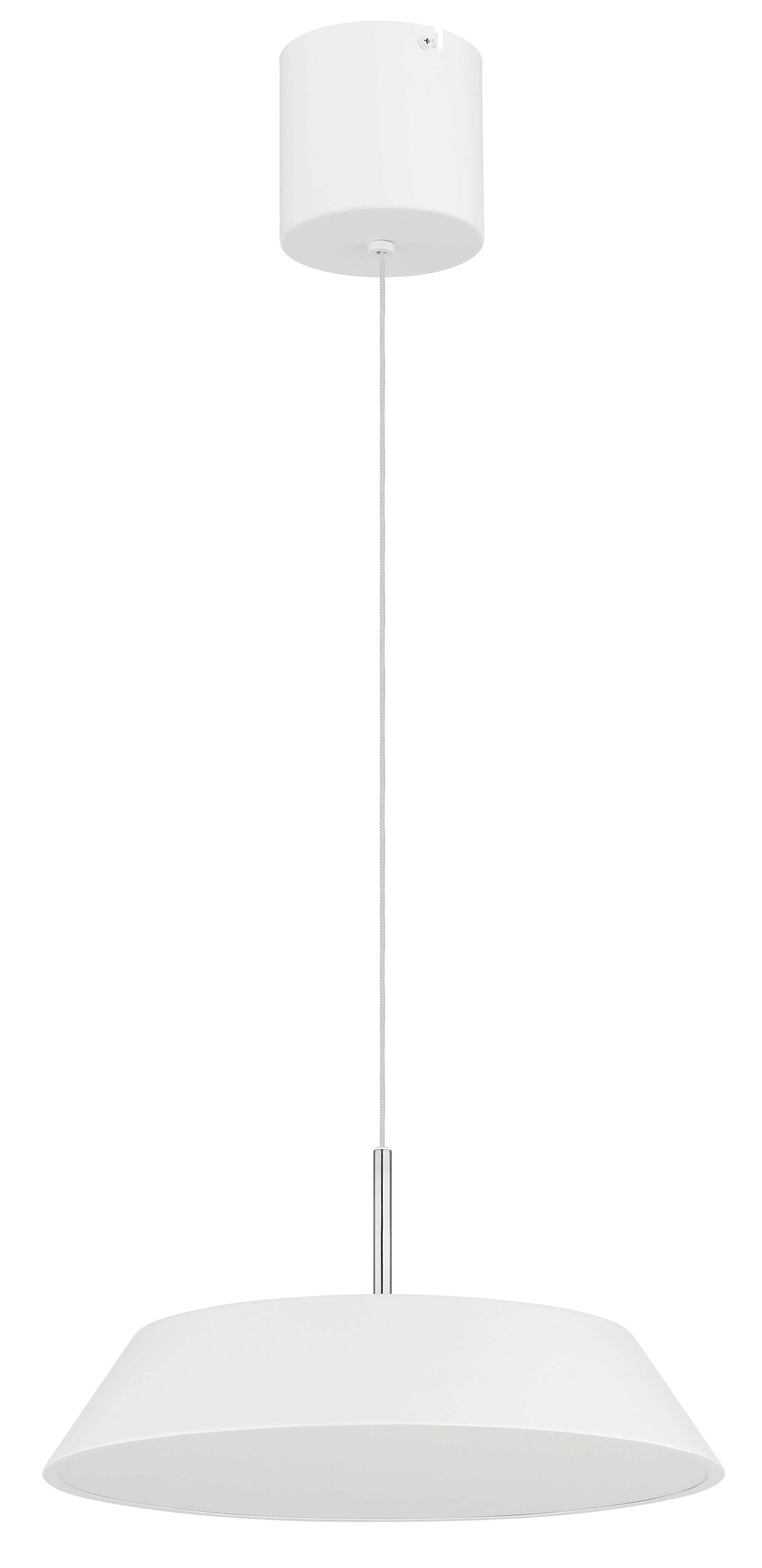 Led-hängeleuchte 3000k, 24w, 2900lm - Weiß/Nickelfarben, Basics, Kunststoff/Metall (40/180cm) - Globo