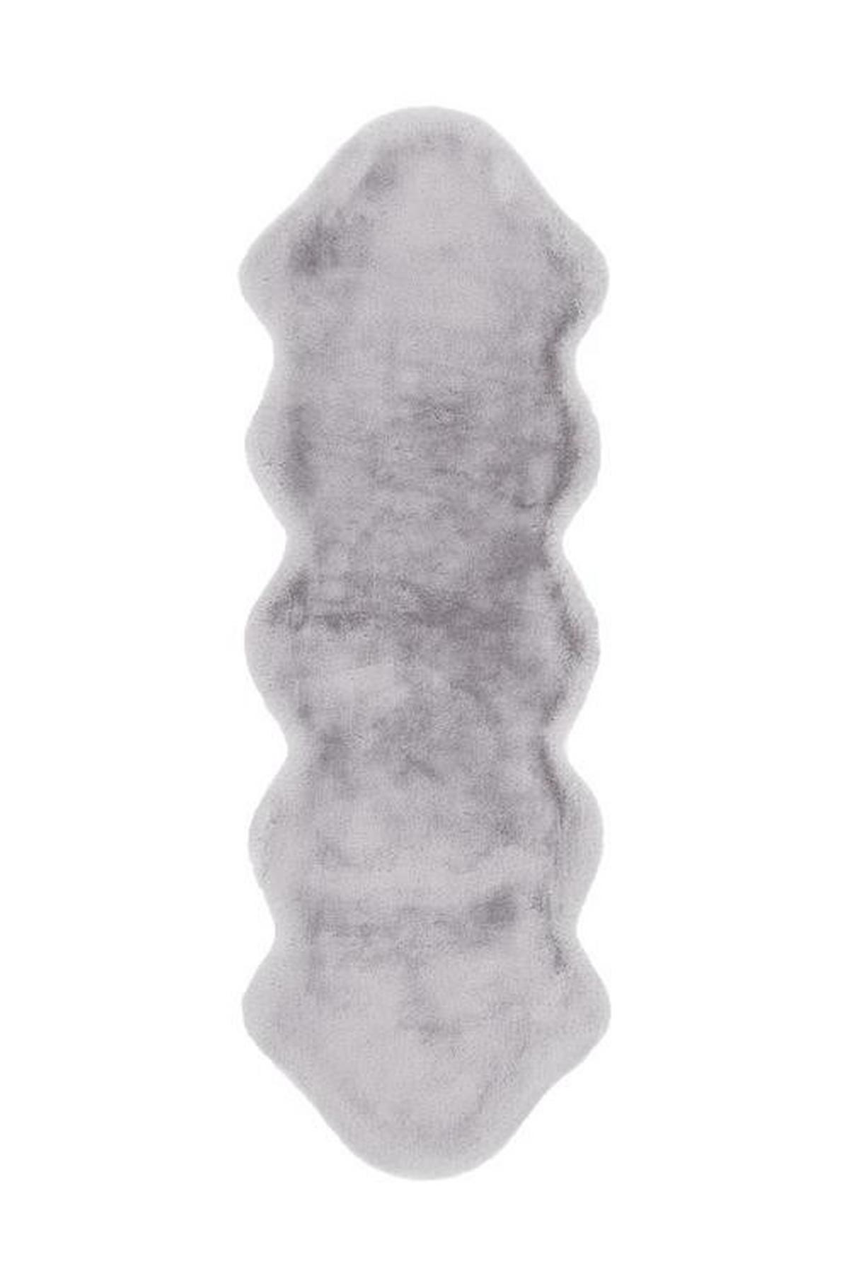 Kunstfell Rabbit Blau/Grau 60x180 cm - Blau/Grau, Trend, Textil (60/180cm) - Kayoom