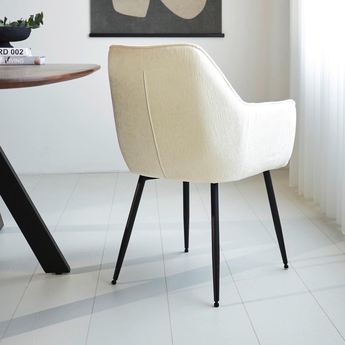 Armlehnstuhl-set Rennes Weiß B: 61 Cm - Cognac/Schwarz, MODERN, Textil/Metall (61/84/59,5cm) - MID.YOU