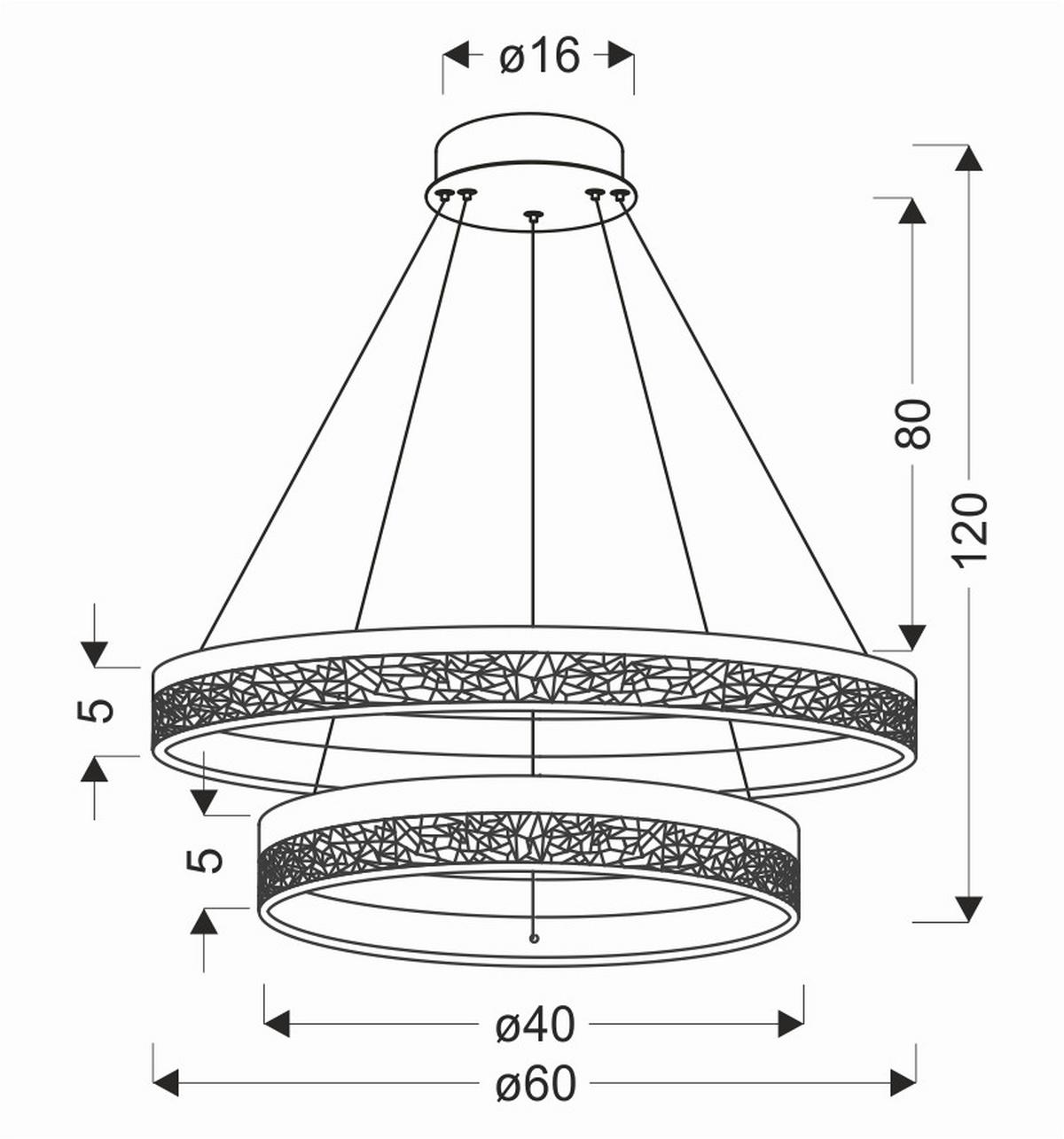 LED-Pendelleuchte 32-35561 Frozi - Transparent/Schwarz, Design, Kunststoff/Metall (60/60/120cm)