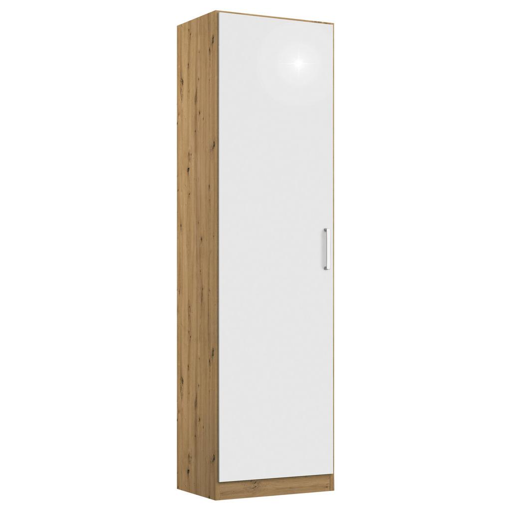 Drehtürenschrank 47 cm Berlin Weiß/Eiche Dekor