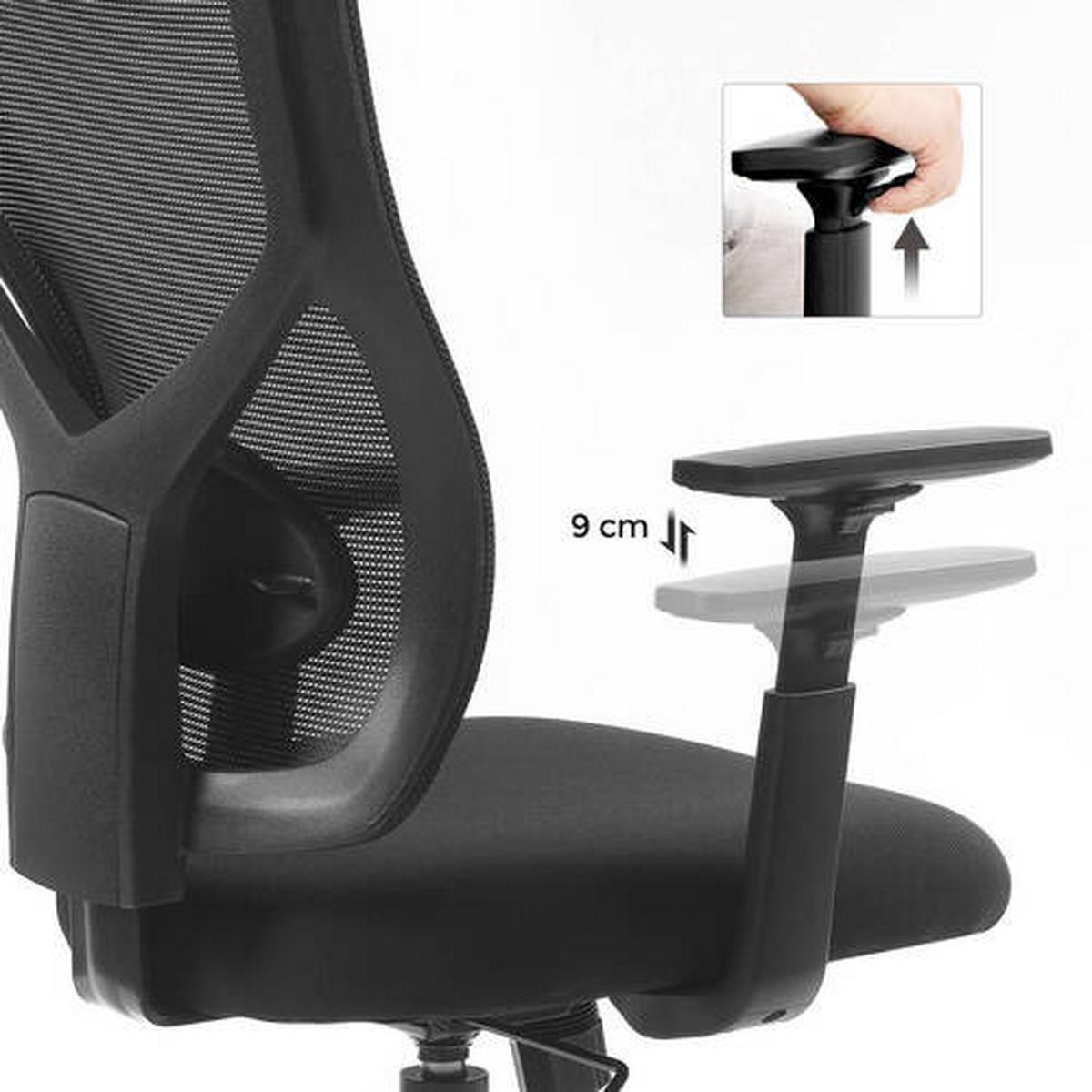 Drehstuhl mit Armlehnen Schwarz, Bis 120 Kg - Schwarz, Basics, Kunststoff/Textil (68/100-112,5/65cm) - Boxxx