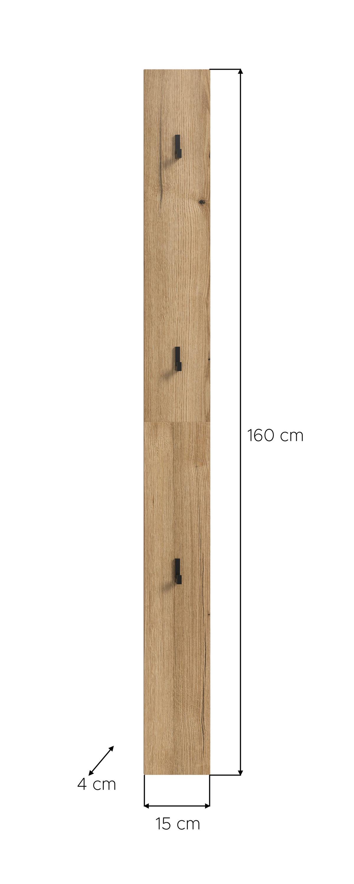 Garderobenpaneel Naro Eiche dunkel Dekor B: 2cm - Eiche dunkel, Design, Holzwerkstoff (2/160/2cm) - Livetastic