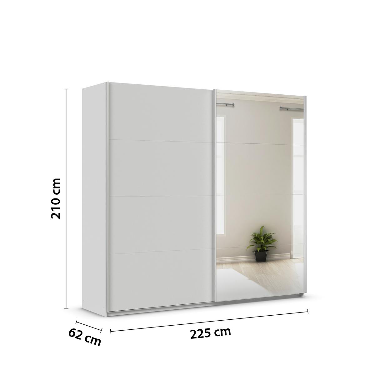 Tolóajtós Szekrény Feldkirch 225/210 Cm - világosszürke/ezüst, Modern, faalapú anyag (225/210/62cm)