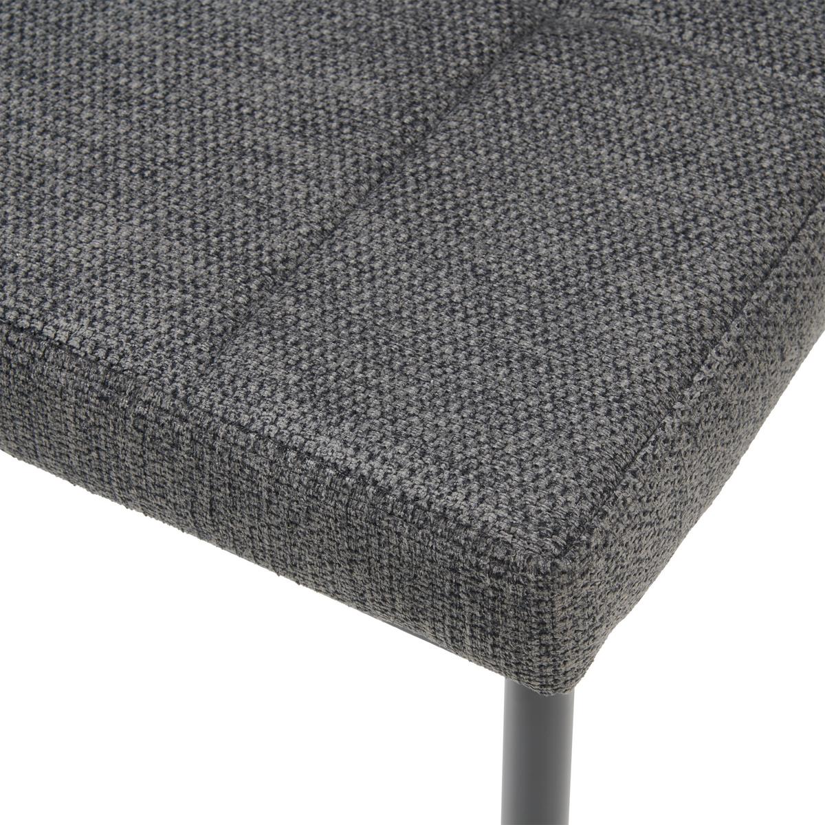 Vierfußstuhl Finn Webstoff Anthrazit, B: 44 cm - Anthrazit/Schwarz, KONVENTIONELL, Textil/Metall (44/96/61cm) - MID.YOU