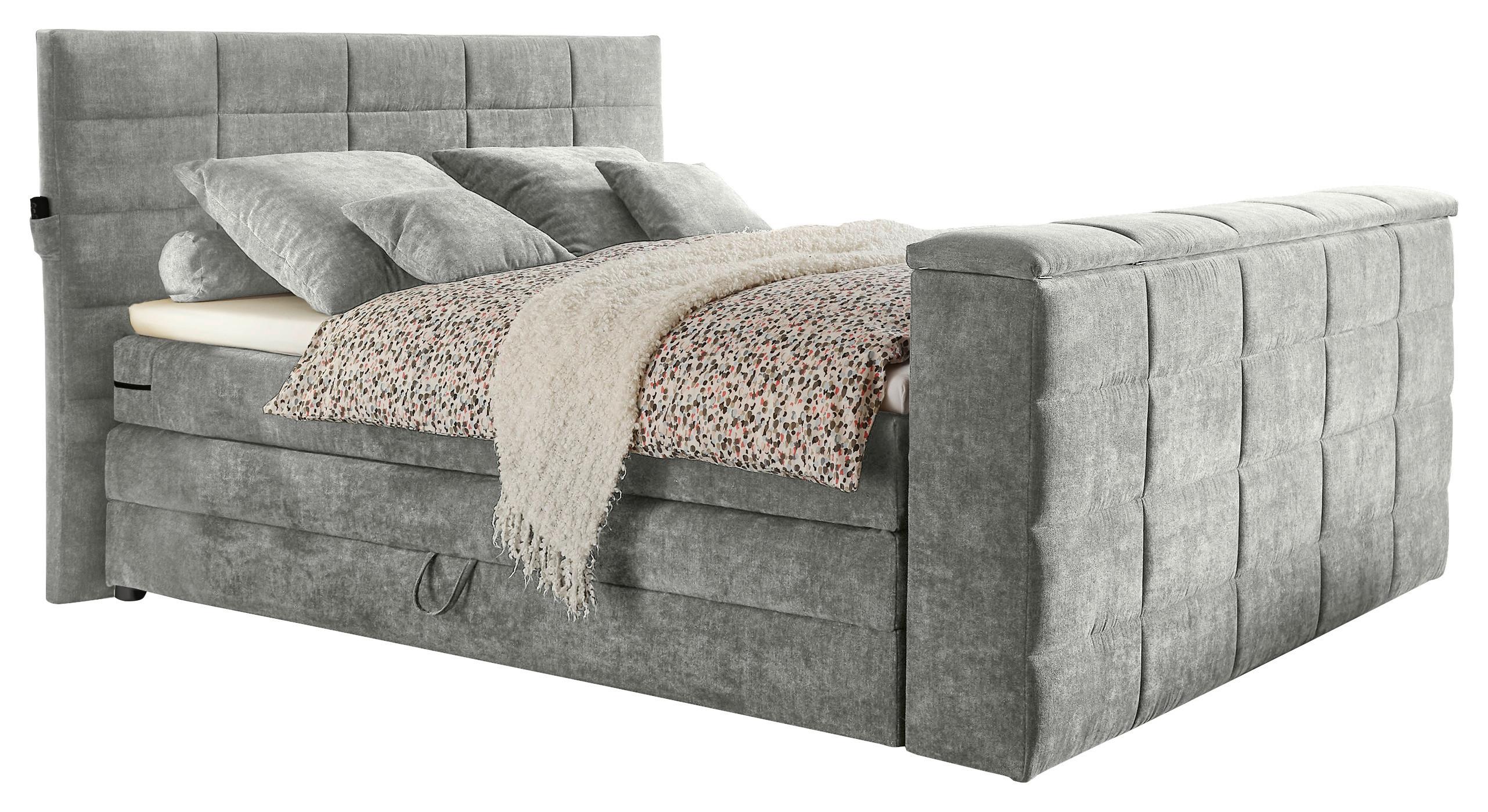 Boxspringbett mit Bettkasten 180x200 Denver - Schlammfarben, KONVENTIONELL, Textil (180/200cm) - Carryhome