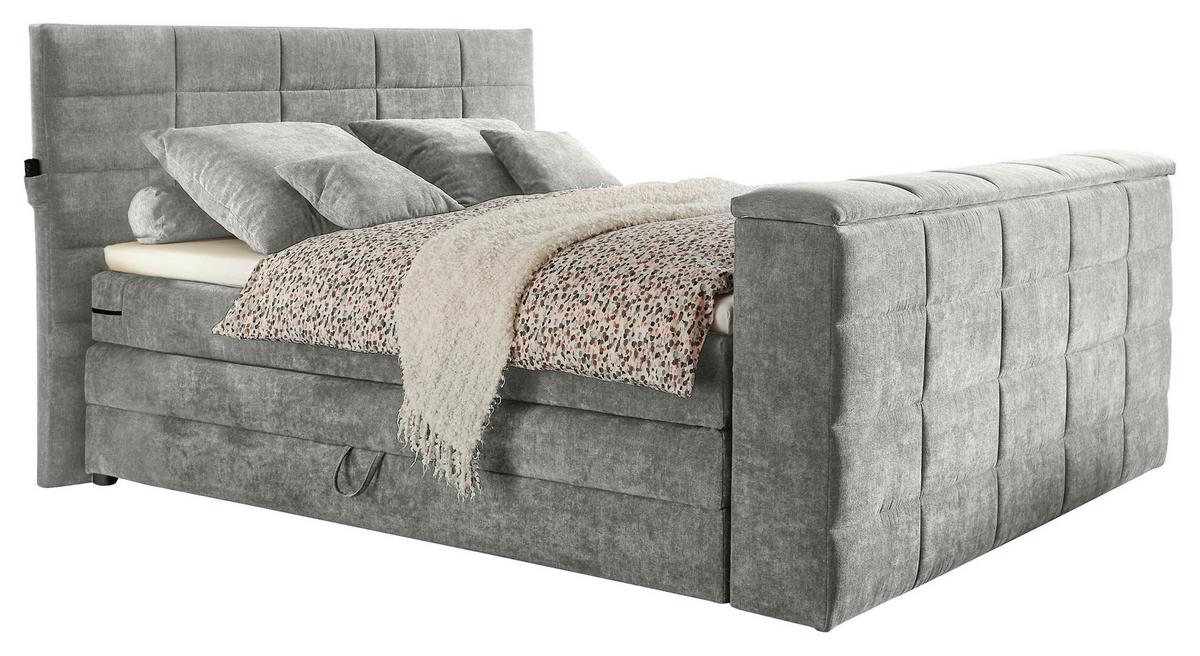 Boxspringbett Mit Bettkasten 180x200 Denver - Schlammfarben, KONVENTIONELL, Textil (180/200cm) - Carryhome