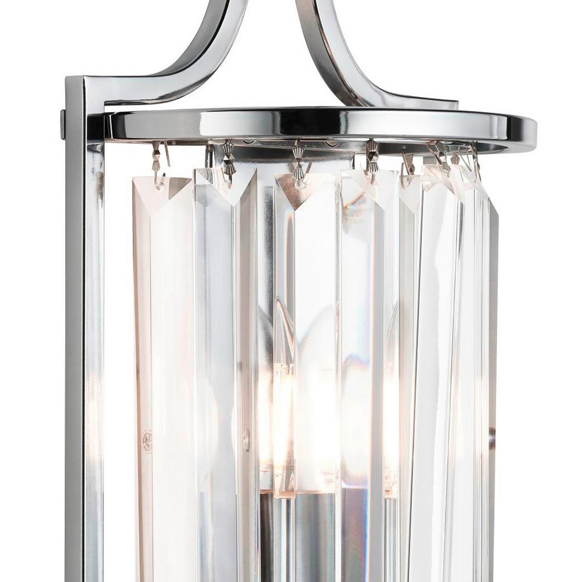 Wandleuchte 8571cc - Chromfarben, KONVENTIONELL, Glas/Metall (18/35cm)