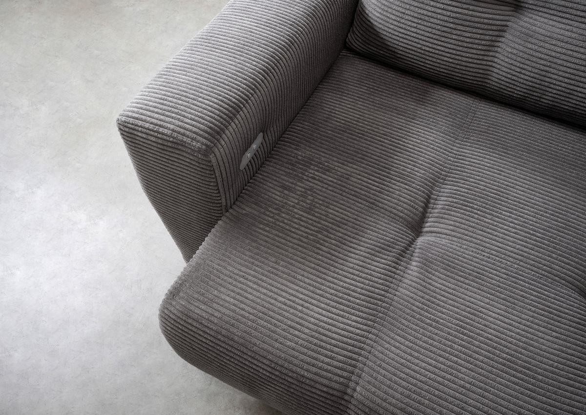 Ecksofa Restato Grau S: 246/177 cm - Schwarz/Grau, MODERN, Holz/Textil (246/177cm) - MID.YOU