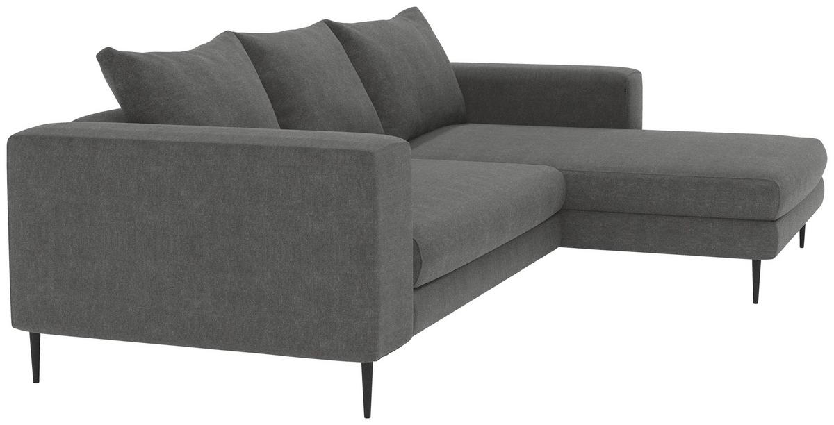 Ecksofa Aurora Ii - Dunkelgrau/Schwarz, MODERN, Textil (275/170cm) - Trendmanufaktur