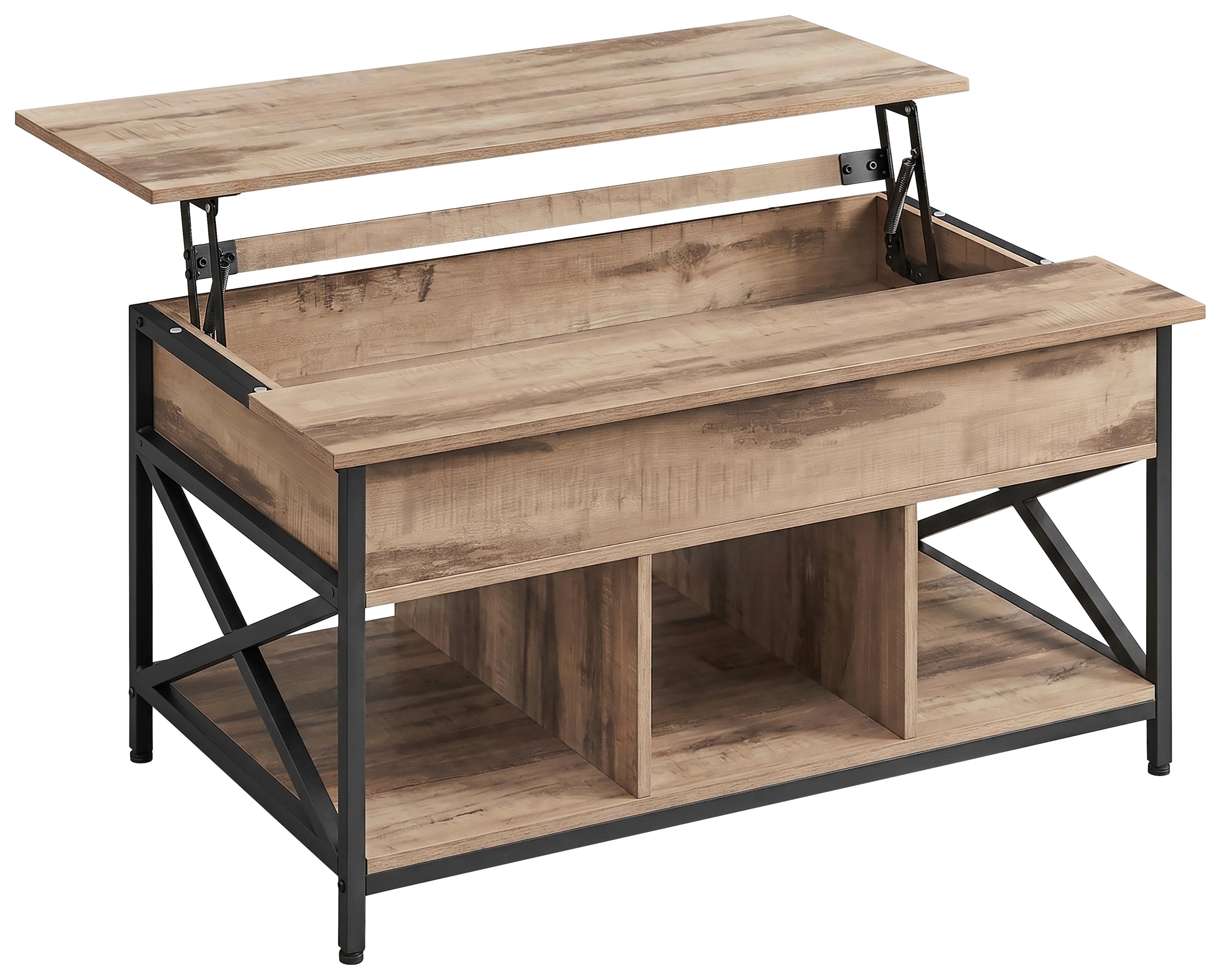 COUCHTISCH Schwarz, Eiche Dekor B: 100 cm