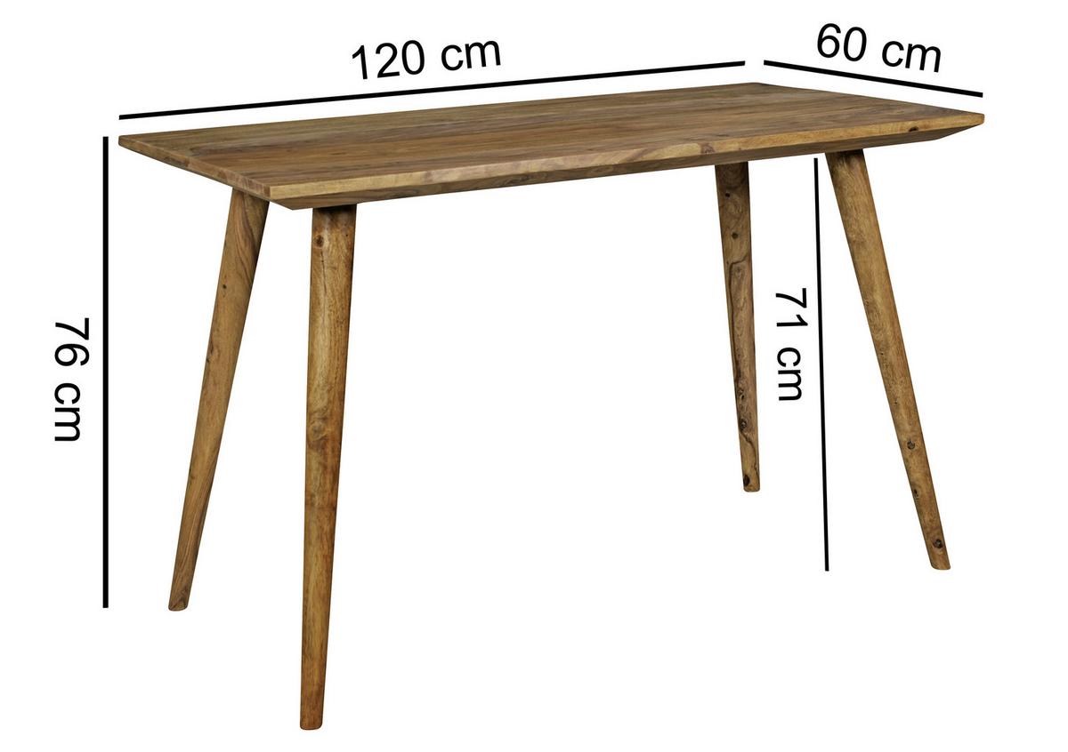 Esstisch Echtholz Repa LxB: 120x60 cm Sheesham - Sheeshamfarben, Design, Holz (120/76/60cm) - MID.YOU