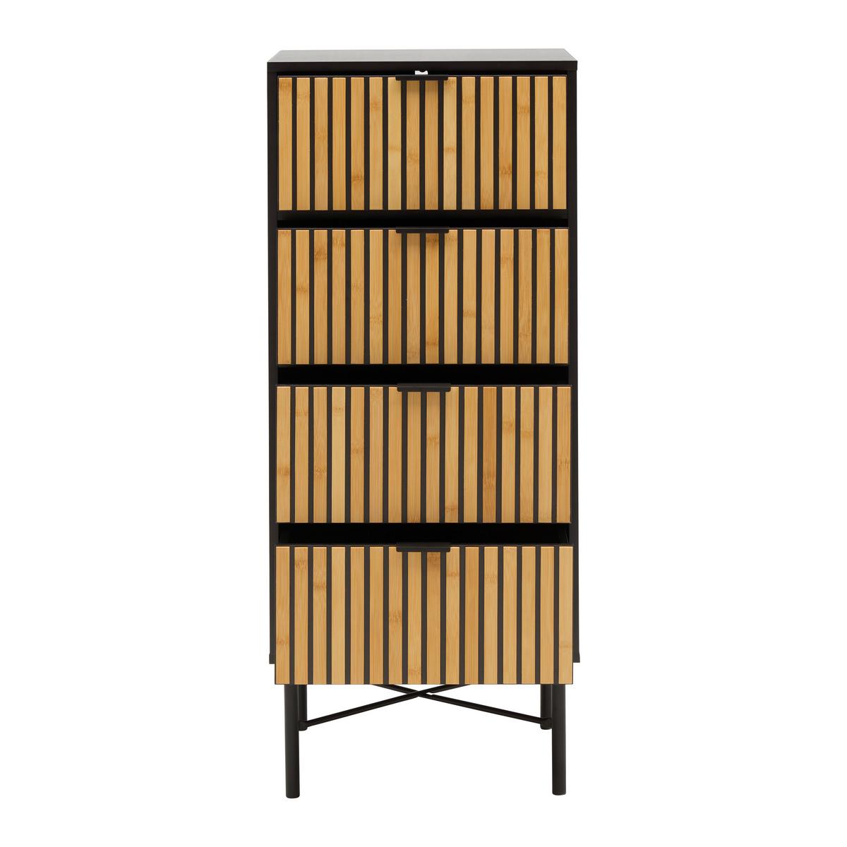 KOMODA MADRID -EXKLUSIV- - černá/přírodní barvy, Moderní, kov/dřevo (48/114/40cm) - Mömax