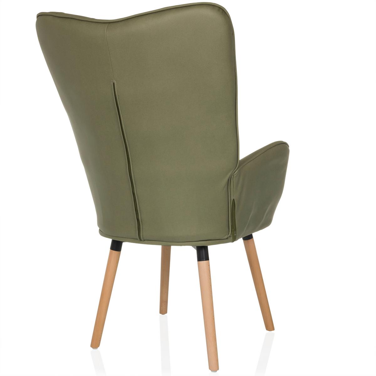 Ohrensessel Havenio I Grün B: 70 cm - Buchefarben/Grün, MODERN, Textil (70/106/75cm) - MID.YOU