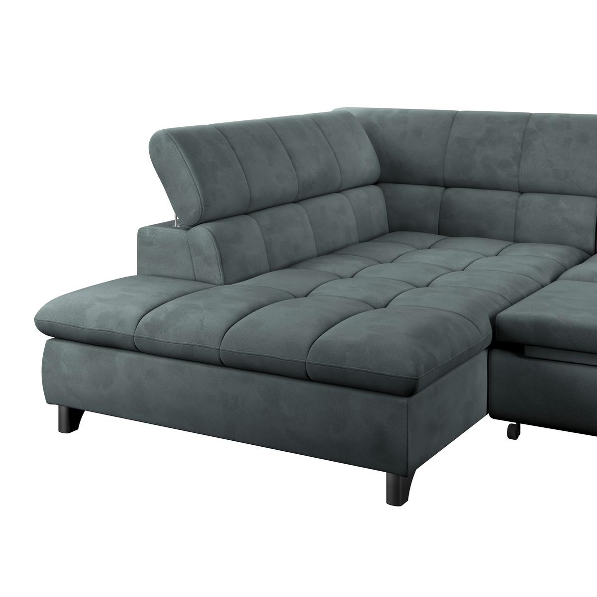 Ecksofa Gemini Grün, B: 234cm - Chromfarben/Mintgrün, KONVENTIONELL, Textil (234/312cm)