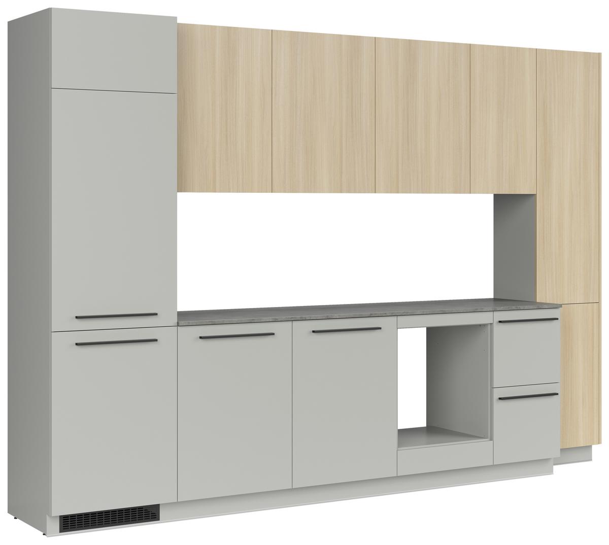 Küchenblock Milino Medium B-Chg-Sbe - Eichefarben/Graphitfarben, Basics, Holzwerkstoff (345cm) - Visiona