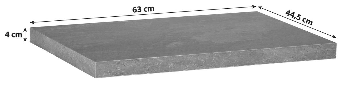 Waschtisch-abdeckplatte Bavelli 63x44,5cm - Schieferfarben, KONVENTIONELL, Holzwerkstoff (63/4/44,5cm)