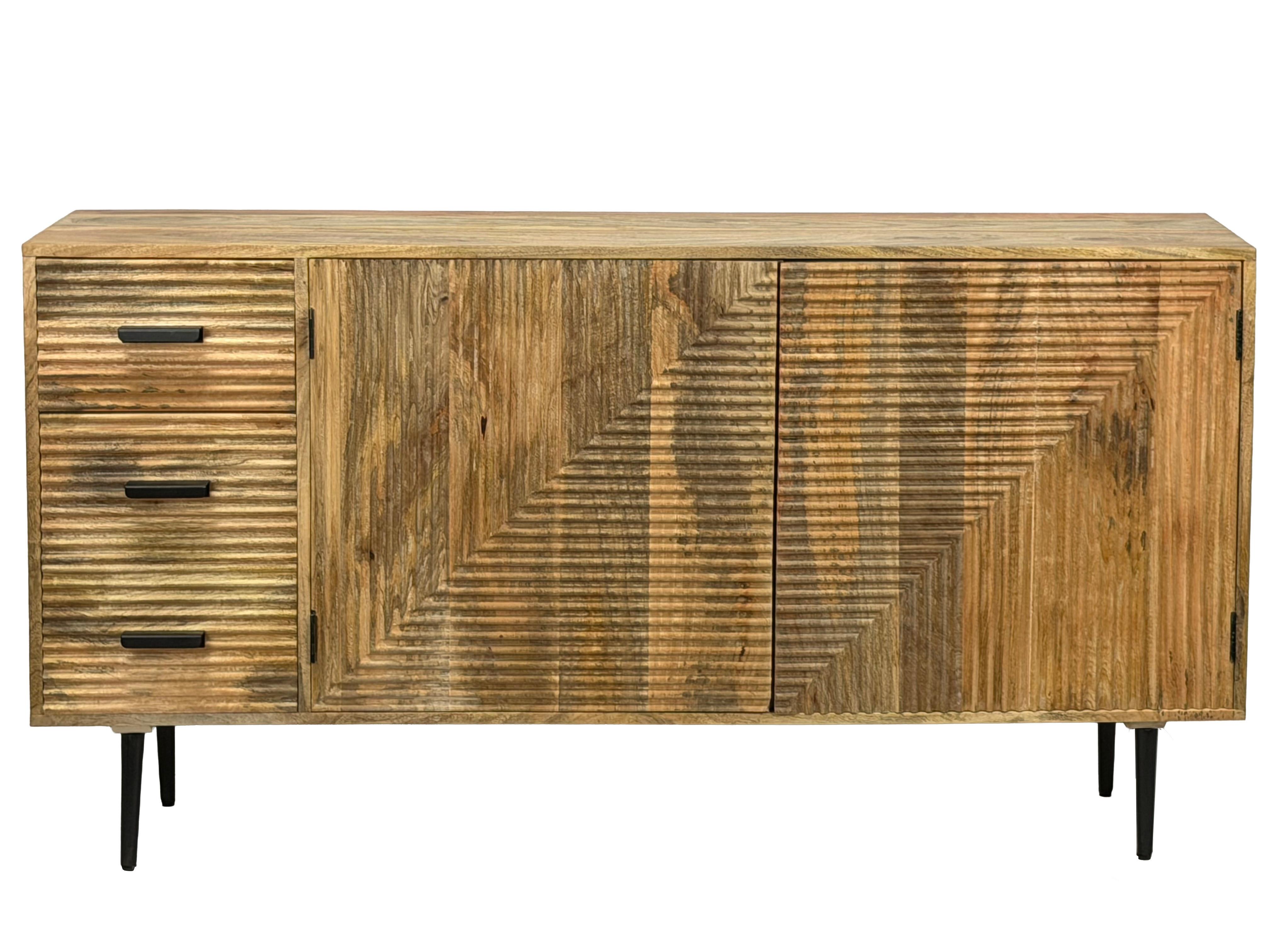 SIDEBOARD Braun B: 160cm - Schwarz/Braun, Design, Holz (160/40/86cm) - Livetastic