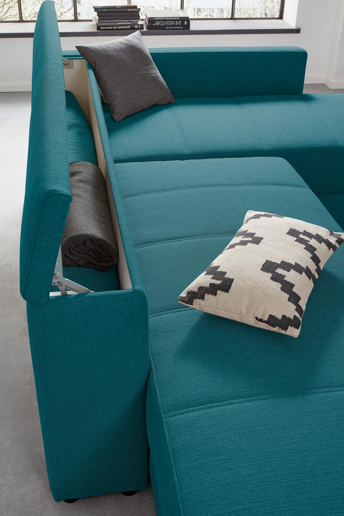 Ecksofa Looks Iii - Petrol/Schwarz, Design, Textil (229/287cm) - LOOKS by W.Joop