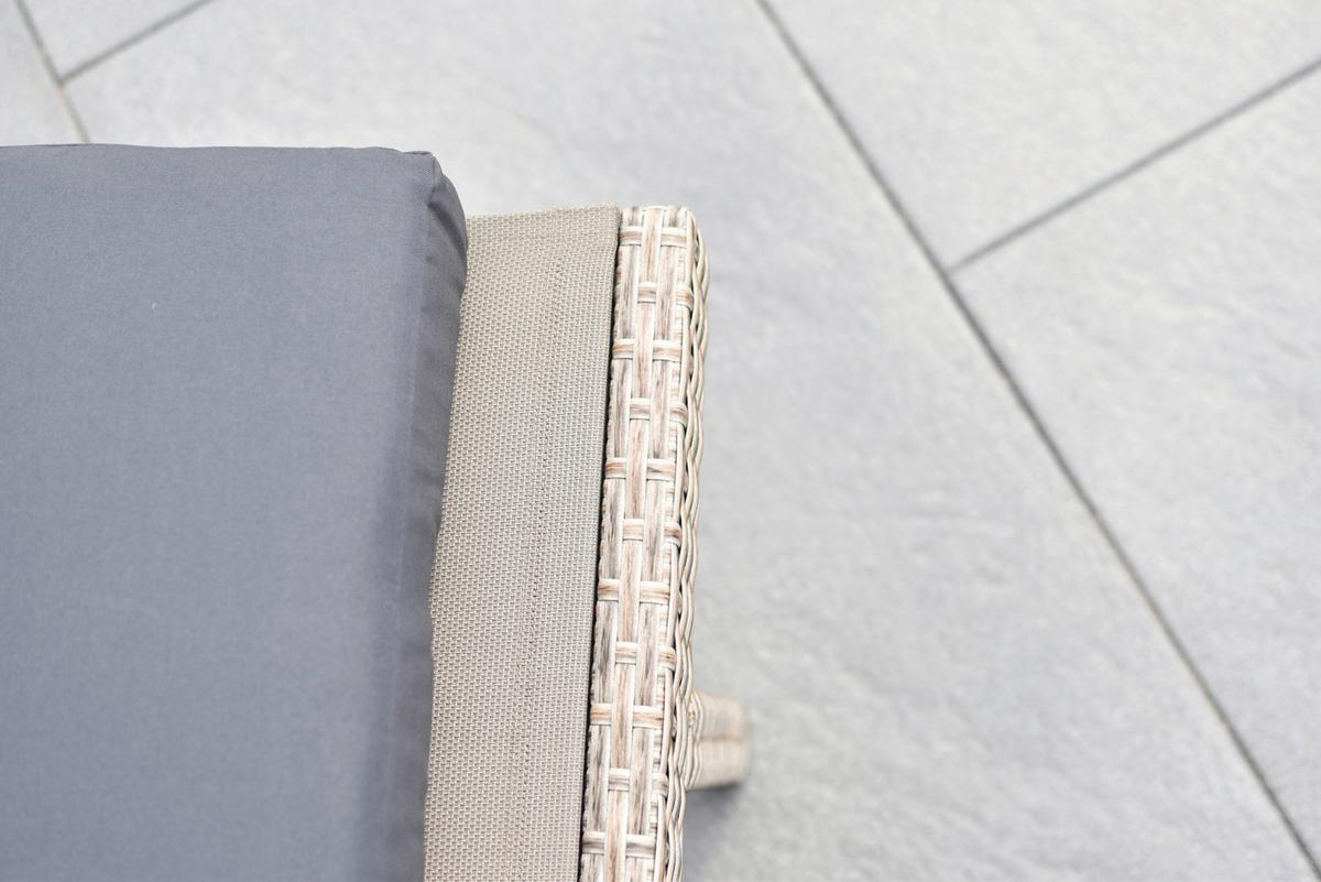 Sonnenliege Navarra Metall/Kunststoff mit Rollen - Beige/Grau, MODERN, Kunststoff/Metall (202/35/65cm) - Gardenson