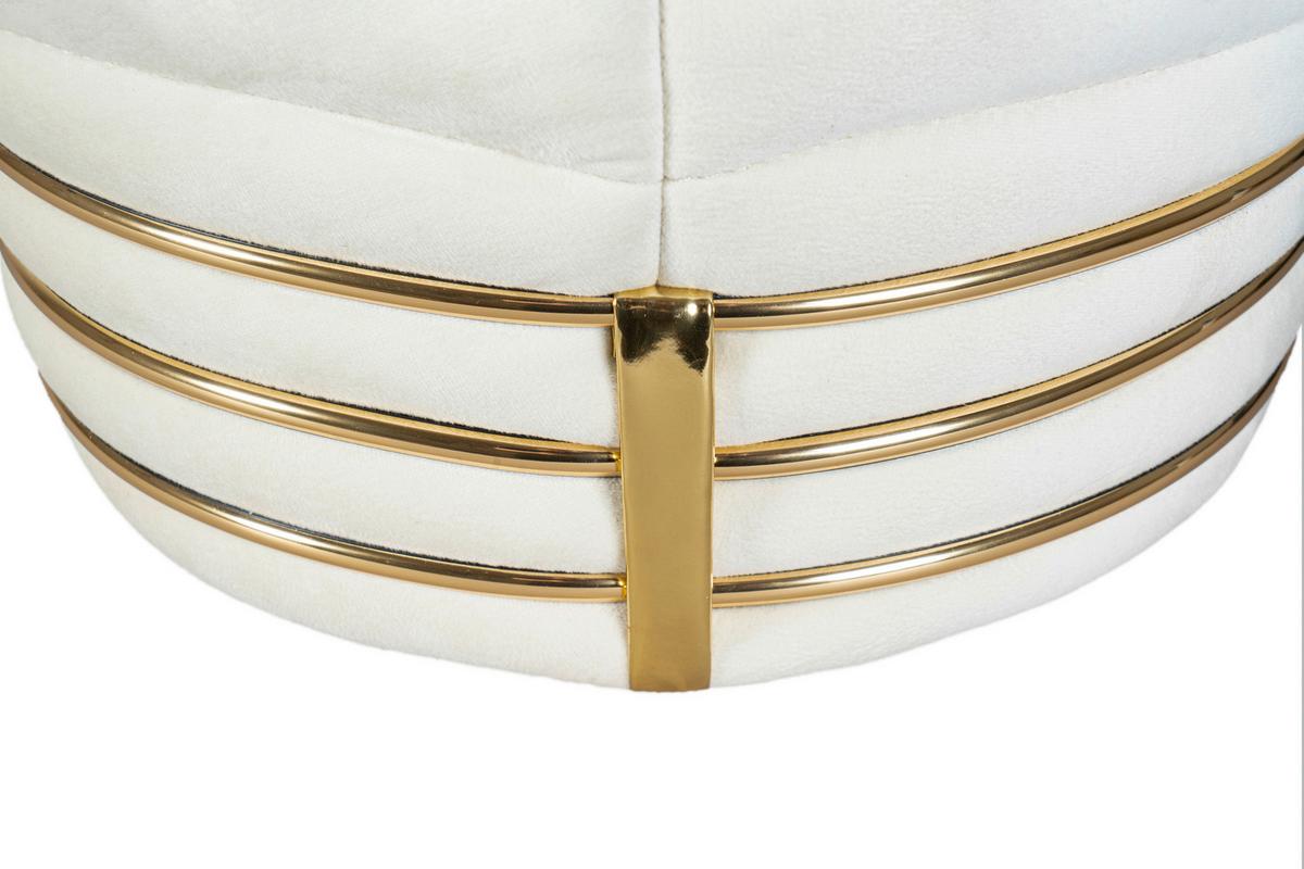 Hocker Doric 325 Beige/Goldfarben D: 42 cm - Beige/Goldfarben, Design, Textil (42/50cm) - Kayoom