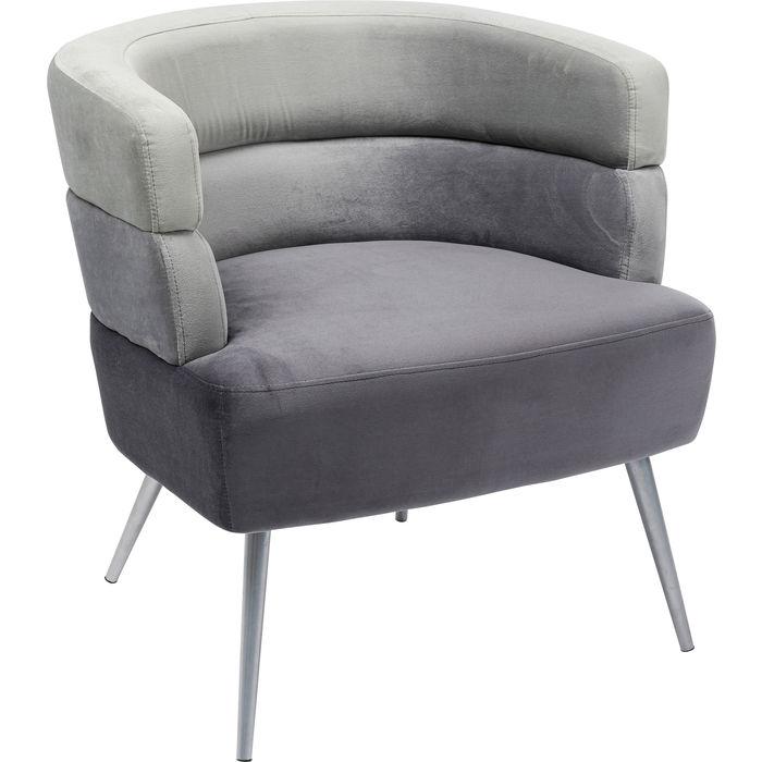 Cocktailsessel Sandwich Grau - Silberfarben/Hellgrau, Trend, Holzwerkstoff/Textil (65/74/64cm) - Kare-Design