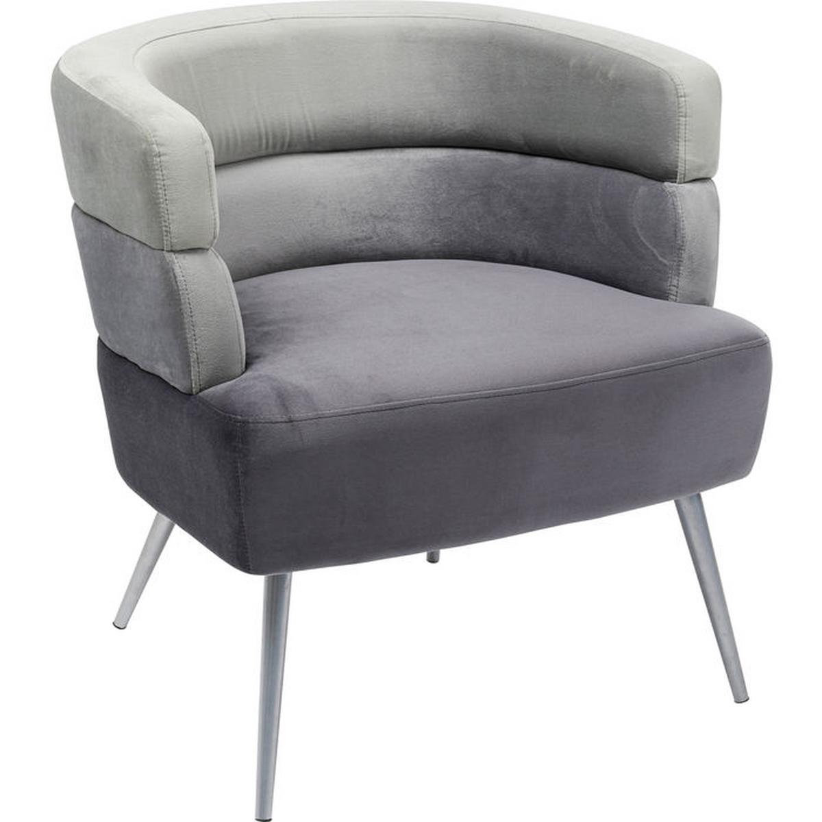 Cocktailsessel Sandwich Grau - Silberfarben/Hellgrau, Trend, Holzwerkstoff/Textil (65/74/64cm) - Kare-Design