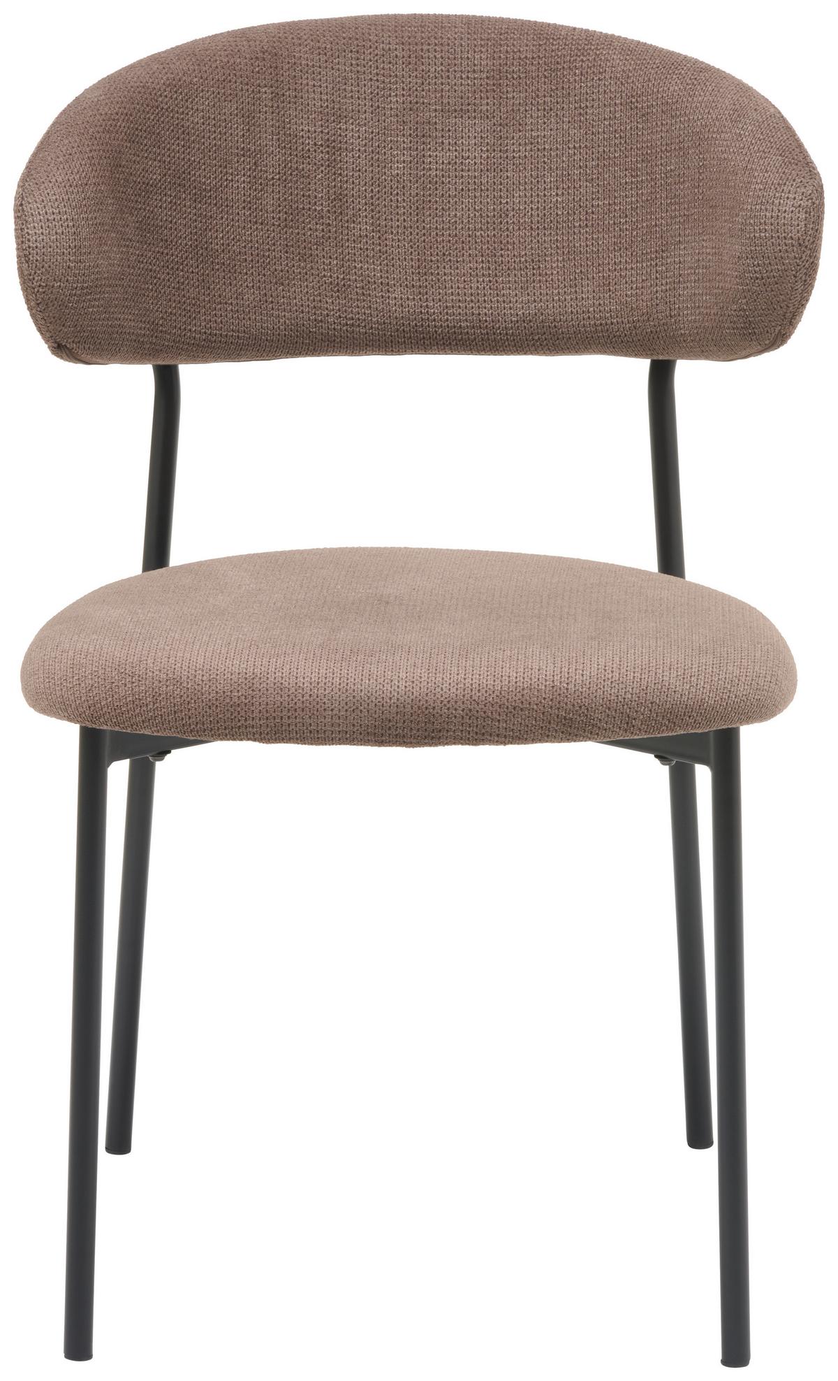 Vierfußstuhl Fenja Webstoff Braun, B: 53 Cm - Schwarz/Braun, KONVENTIONELL, Textil/Metall (53/80/57cm) - MID.YOU