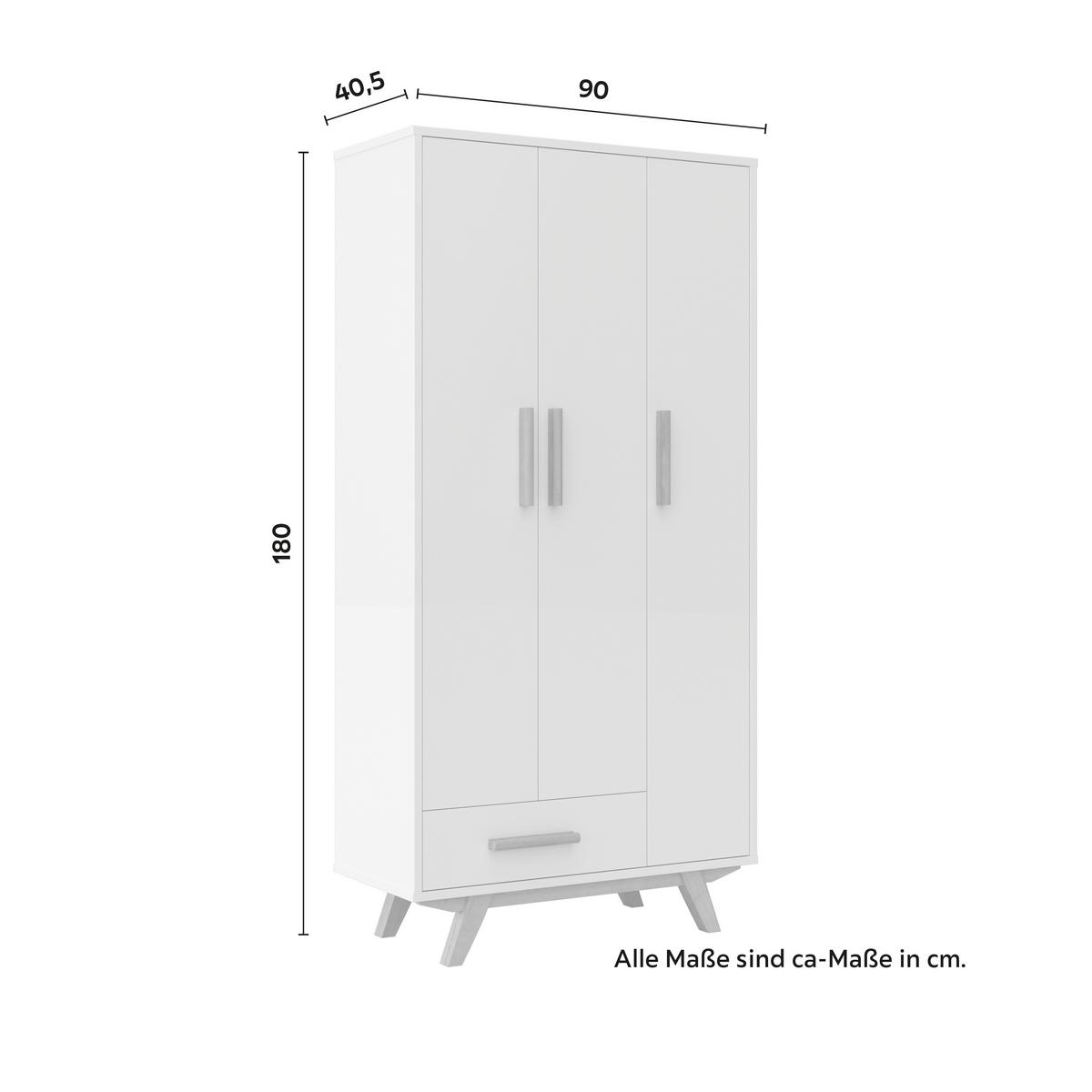 Skriňa MILAN biela/prírodná - biela/écru, Modern, drevo/kompozitné drevo (90/180/40cm) - Bessagi Home