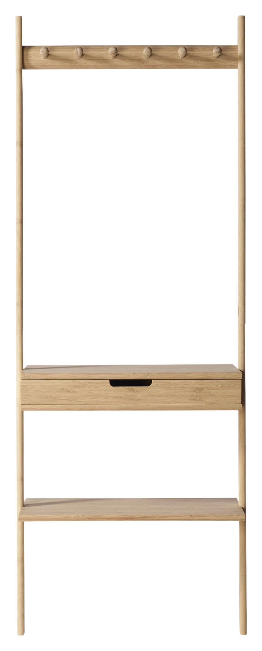 Garderobenpaneel Noble Wandständer - Naturfarben, Design, Holz (70/180/35cm) - MID.YOU