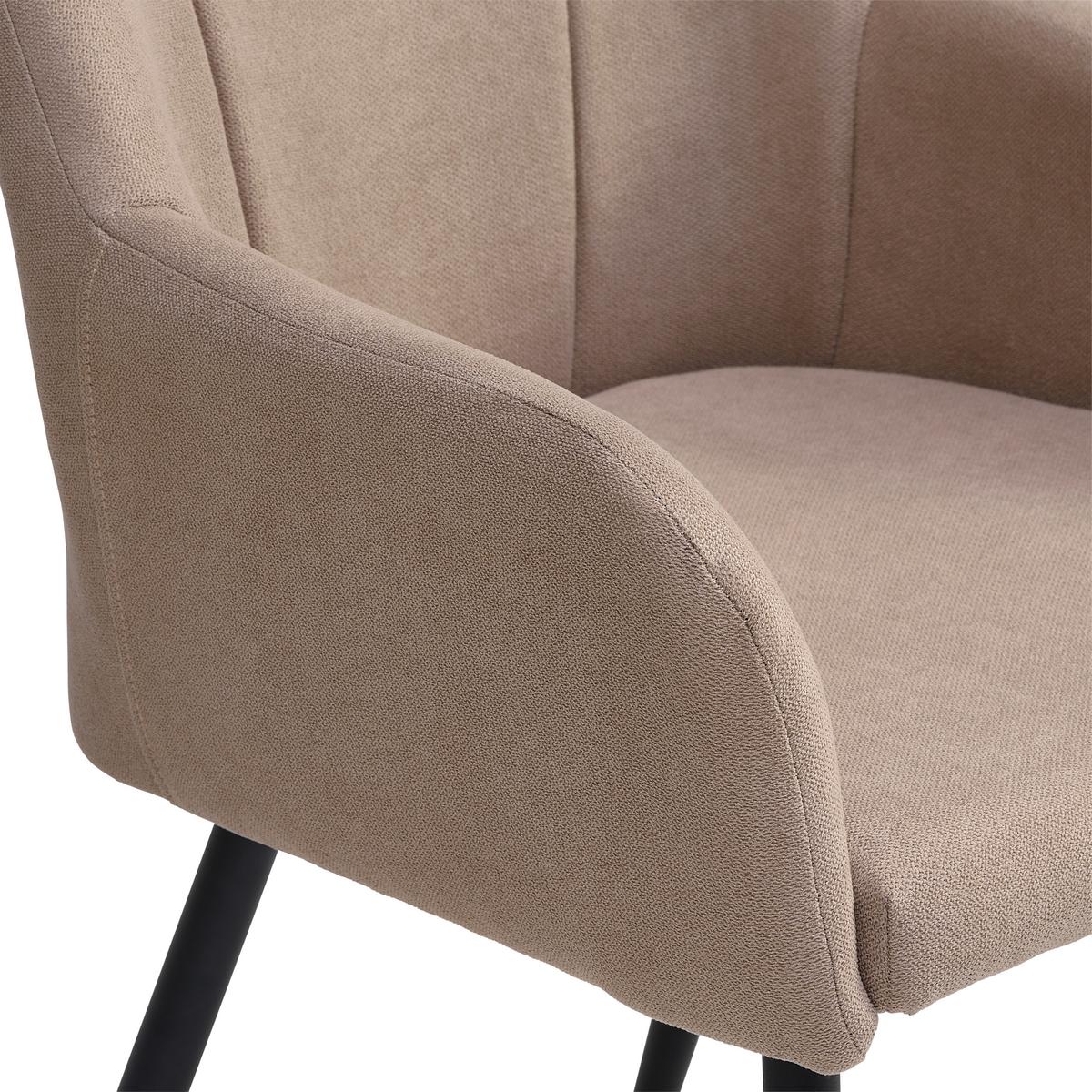Armlehnstuhl Adelina - Schwarz/Cappuccino, LIFESTYLE, Textil/Metall (56/87/60cm) - MID.YOU