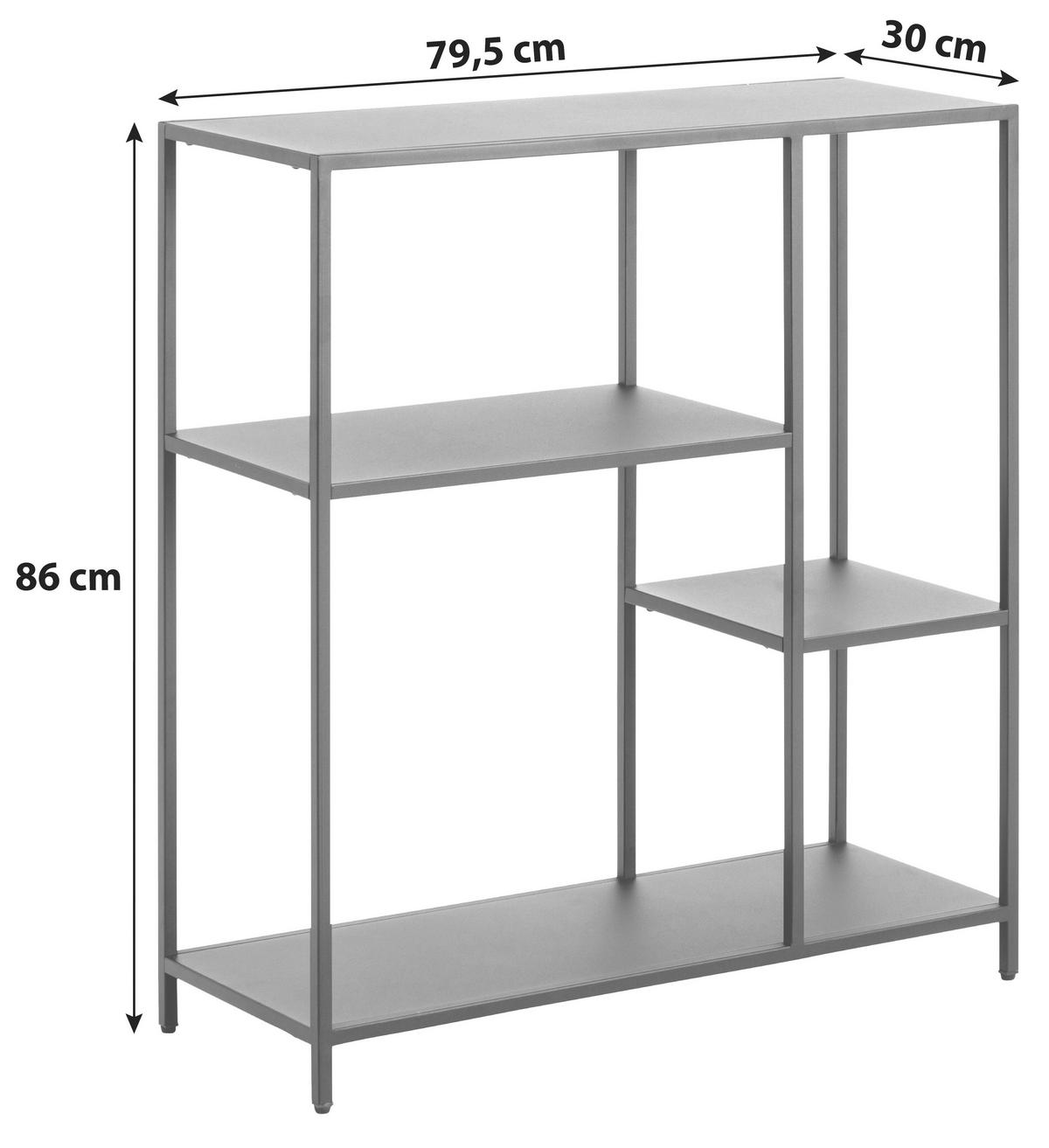 REGÁLOVÝ DÍL NEWCASTLE Š: 79,5 cm - černá, Konvenční, kov (79,5/86/30cm) - MID.YOU