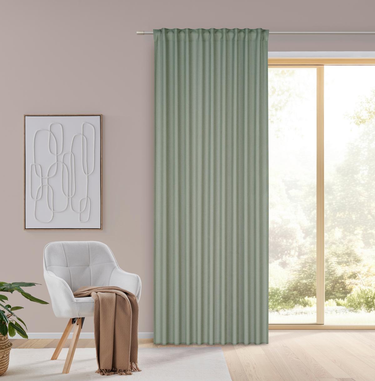 HOTOVÝ ZÁVĚS BEN - zelená, Moderní, textil (135/245cm) - Modern Living