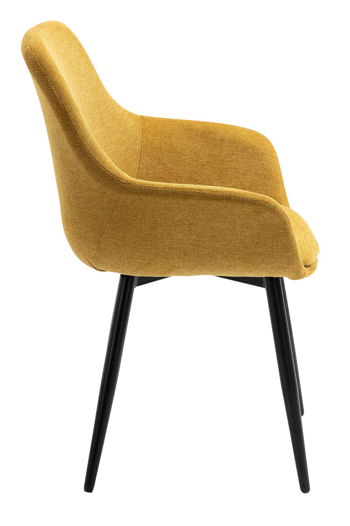 Armlehnstuhl-set Gelb B: 64 Cm - Gelb/Schwarz, MODERN, Textil/Metall (64/86/59cm) - Livetastic