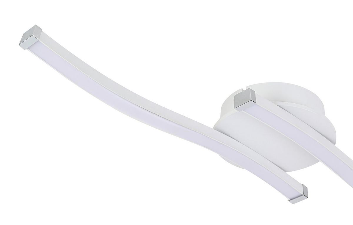 LED-Deckenleuchte Charlie *ph* - Chromfarben/Weiß, Basics, Kunststoff/Metall (12/55/6,5cm) - Luca Bessoni