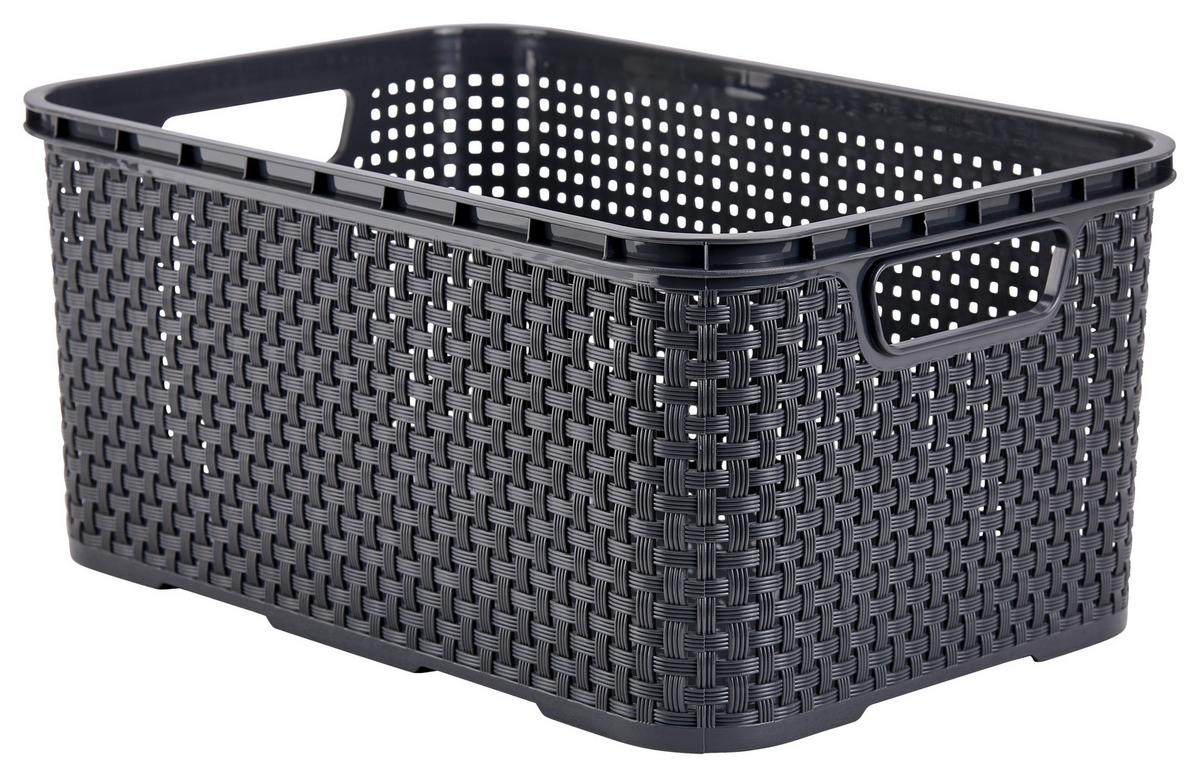 Fiókos Tároló Rattan - krémszínű/antracit, Basics (24,1/29,6/64cm) - Ondega