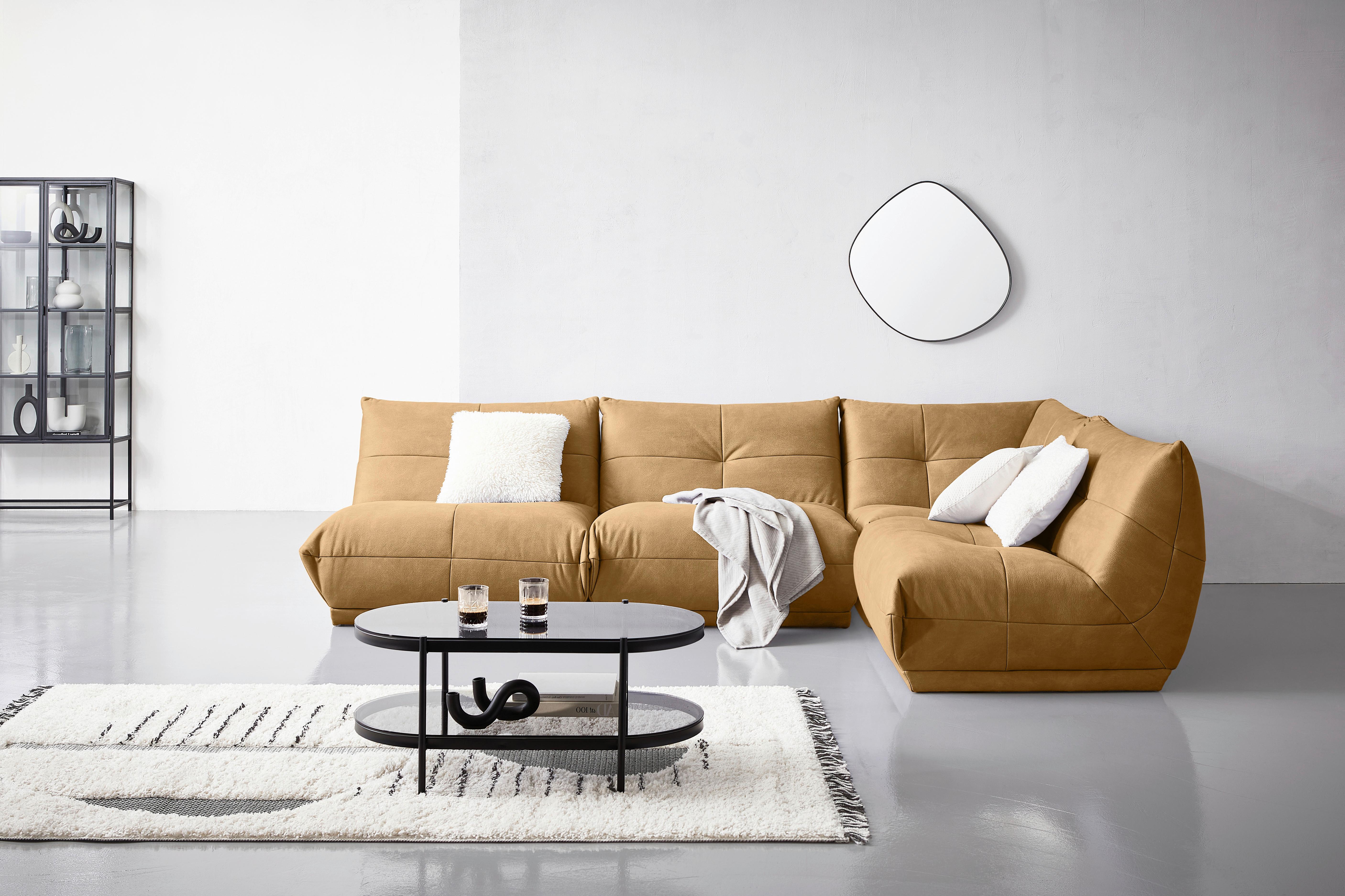 Ecksofa Giselle Hellbraun S: 315x210 Cm - Hellbraun, Trend, Textil (315/210cm) - Livetastic