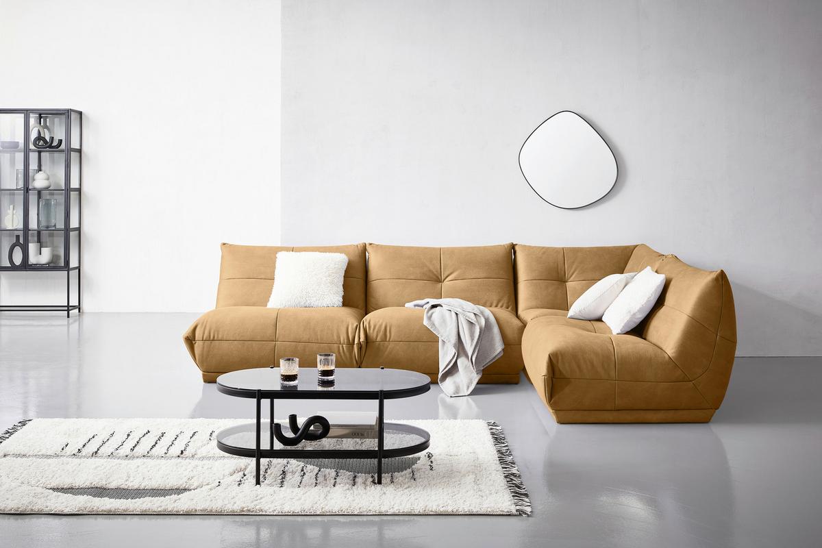 Ecksofa Giselle Hellbraun S: 315x210 Cm - Hellbraun, Trend, Textil (315/210cm) - Livetastic