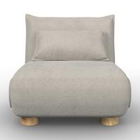 Rozkladacie kreslo BELLA, béžová, max. 120 kg - prírodná farba/béžová, Modern, kov/drevo (83/41/63cm) - Bessagi Home