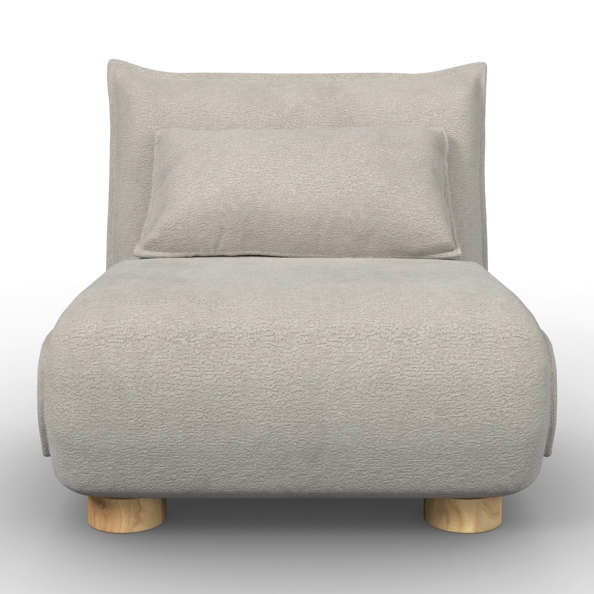 Rozkladacie kreslo BELLA, béžová, max. 120 kg - prírodná farba/béžová, Modern, kov/drevo (83/41/63cm) - Bessagi Home