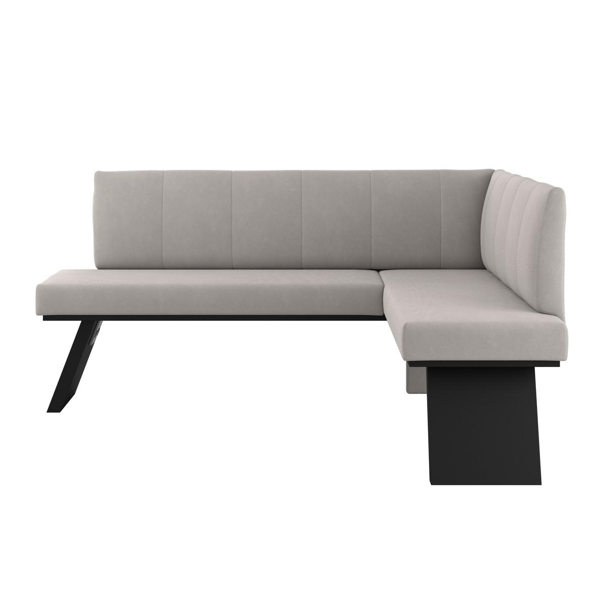 Eckbank Grau Emma Ii 185x150 Cm - Schwarz/Grau, KONVENTIONELL, Holzwerkstoff/Textil (185/150cm)
