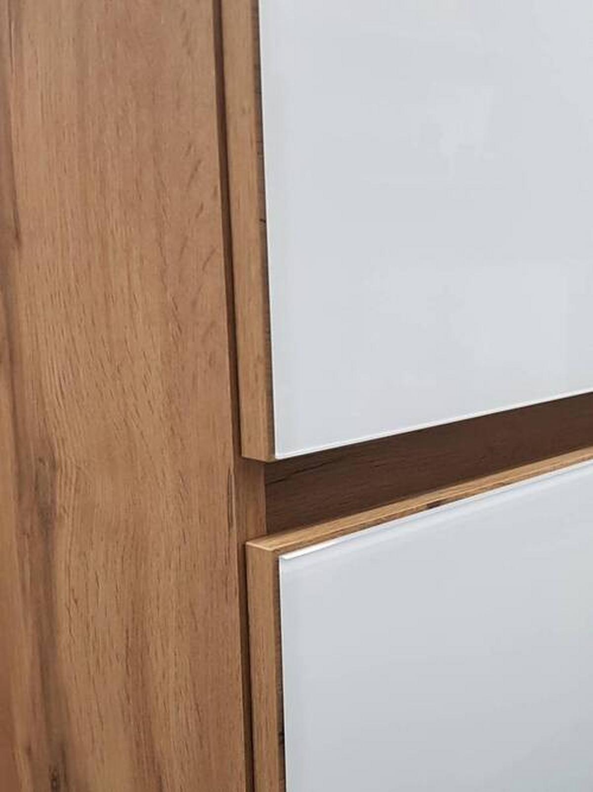 Badmöbel-Set 4-Tlg. inkl. LED Helsinki, Weiß/Eiche - Eichefarben/Weiß, KONVENTIONELL, Glas/Holzwerkstoff (160cm) - Held