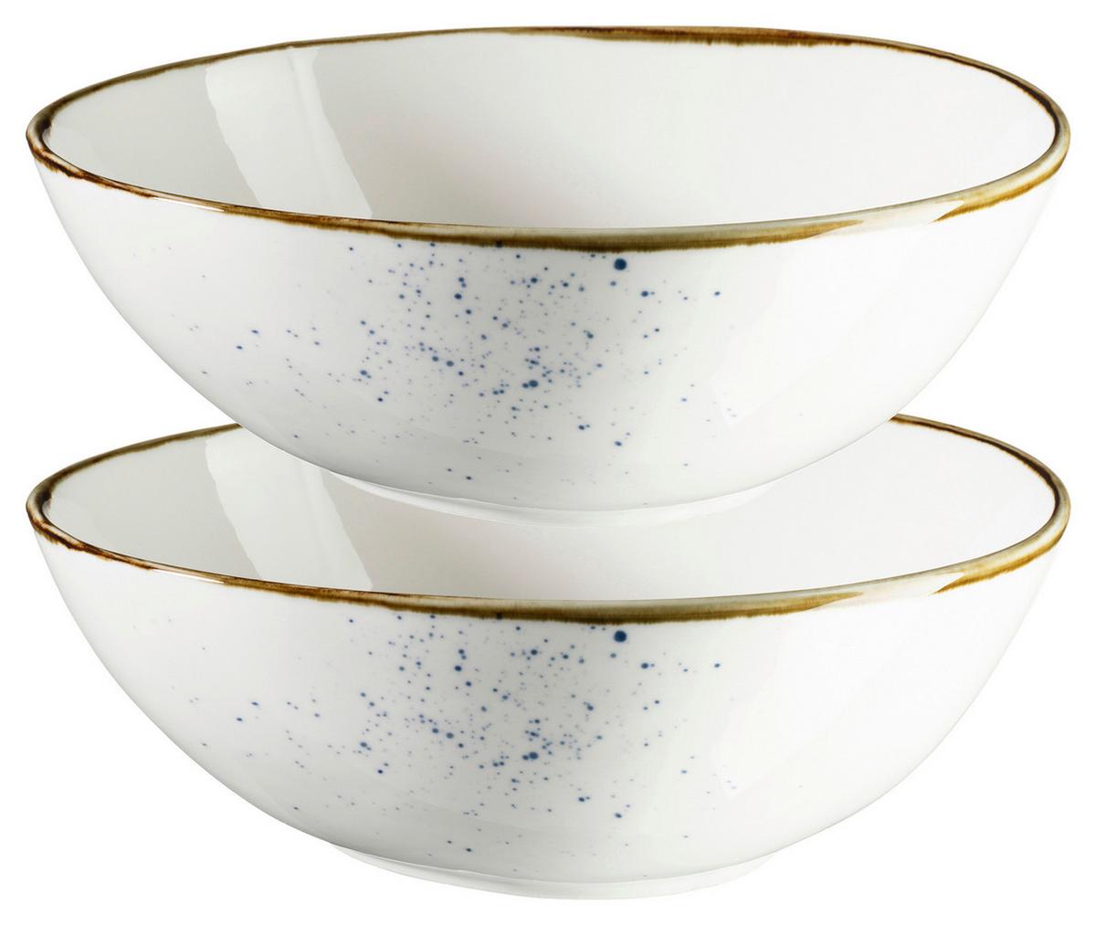 Schüssel Pintar Blau/Beige, 2-teilig - Blau/Beige, Trend, Keramik (22/8/19cm) - Mäser