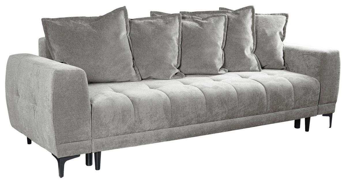 Schlafsofa Weronika, Grau B: 247 Cm - Schwarz/Grau, Design, Holz/Holzwerkstoff (247/94/90cm) - MID.YOU