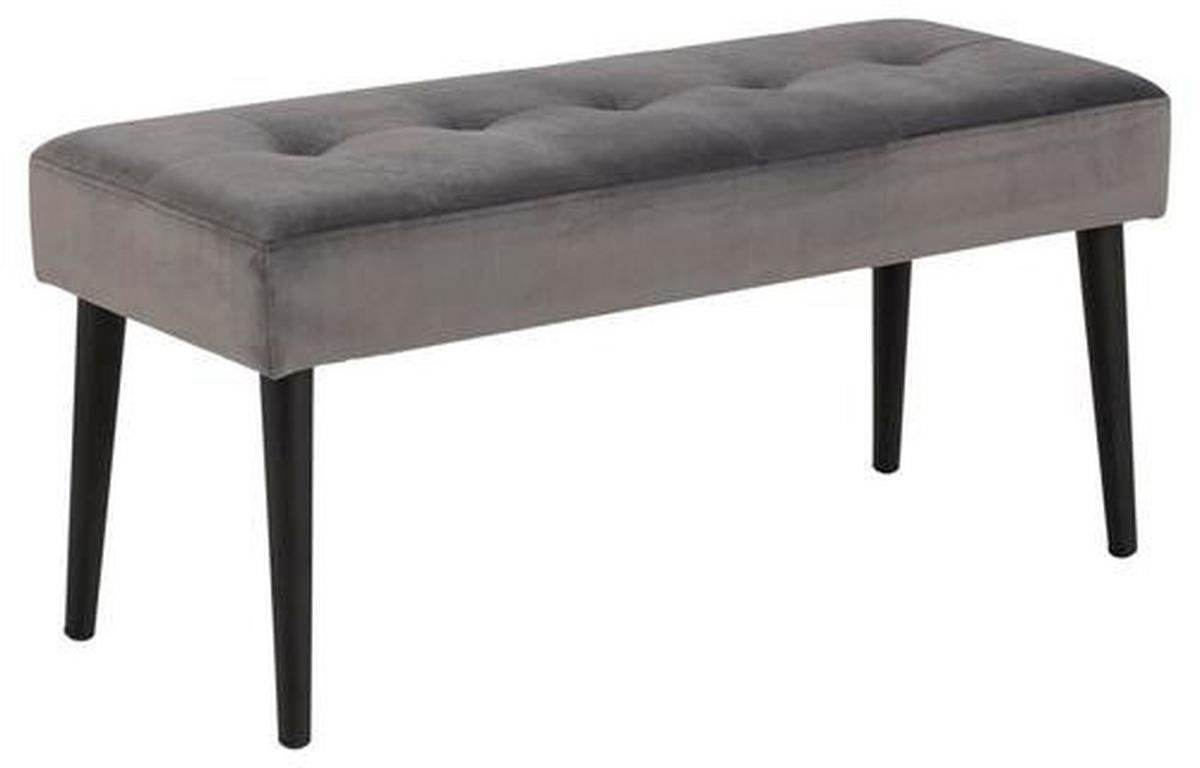 Lavica na sedenie GLORY šedá - čierna/tmavosivá, Design, kov/textil (95/45/38cm) - Livetastic